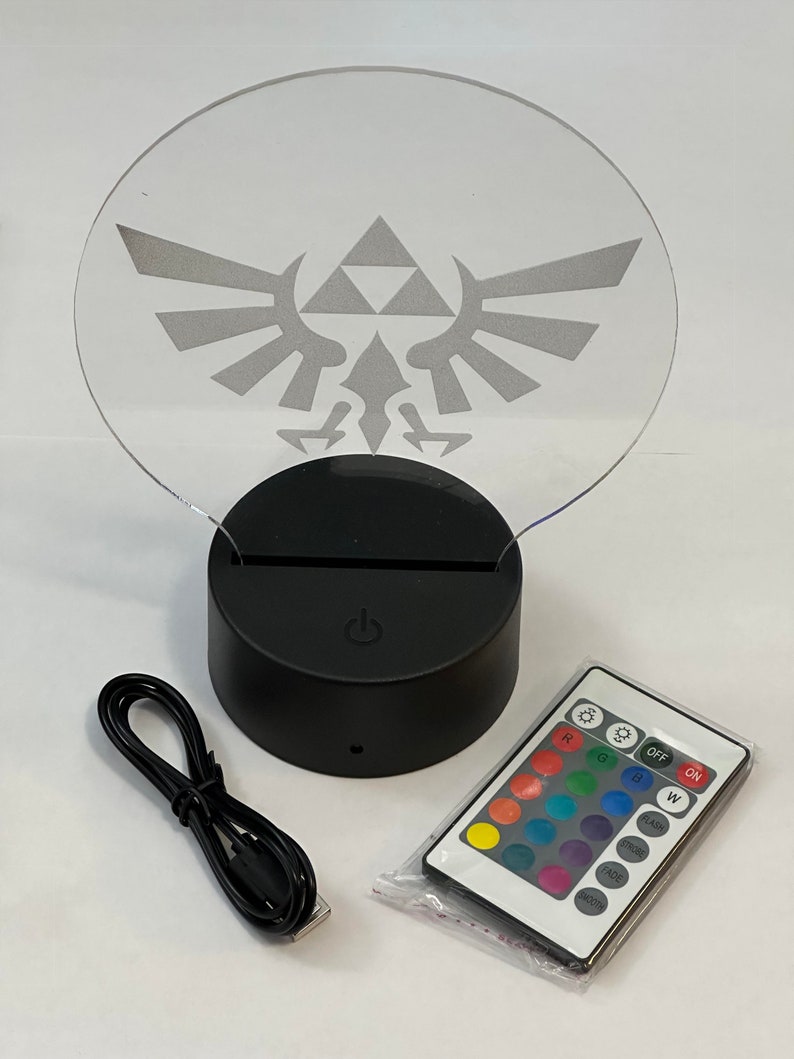 Zonai Sigil Zelda Tears of the Kingdom inspired LED Light, desk lamp, night light, TOTK, BOTW sign display image 3