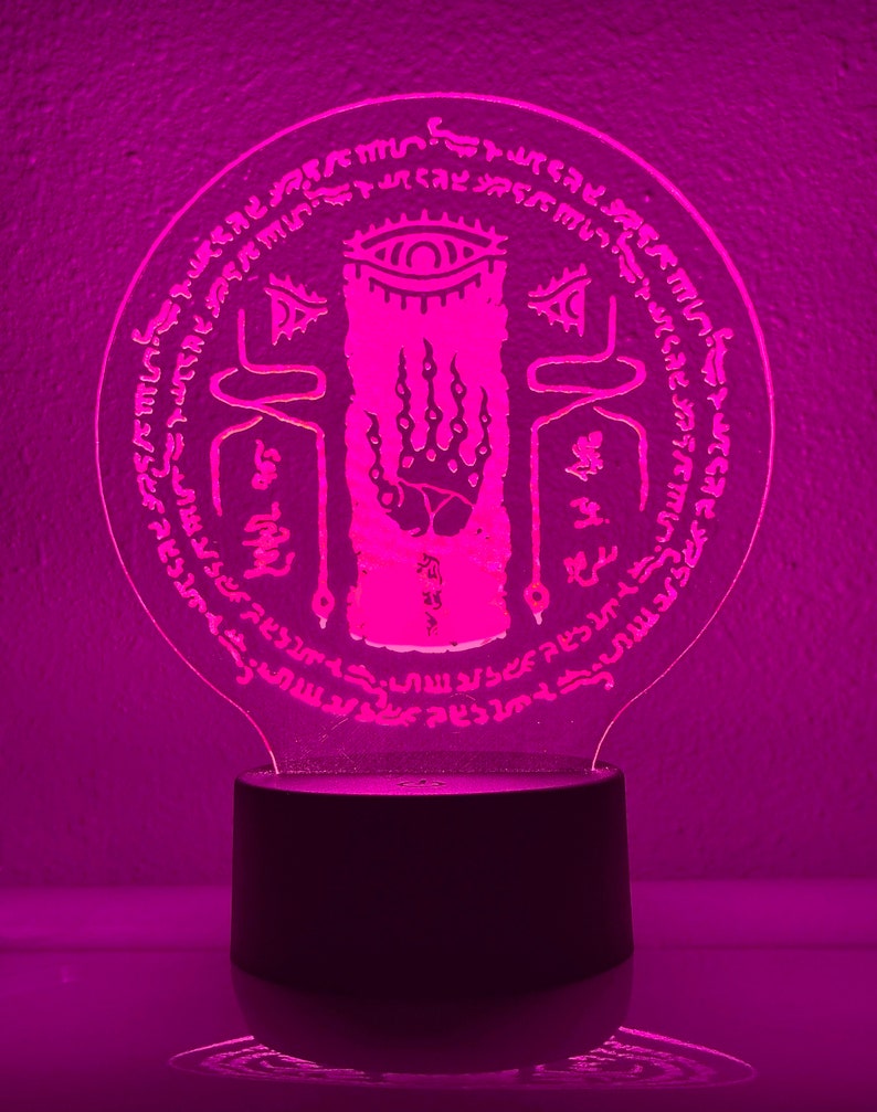 Zonai Sigil Zelda Tears of the Kingdom inspired LED Light, desk lamp, night light, TOTK, BOTW sign display image 5