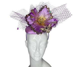 Lavender Derby Fascinator, Horse Race Hat, Kentucky Derby  display picture 1