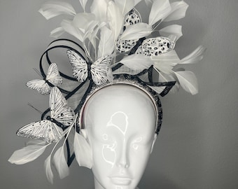 Noir Papillon Crown Fascinator Hat