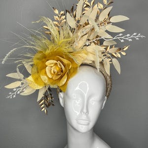 Golden Bloom Fascinator Hat