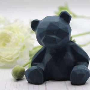Jesmonite Bear, Navy Blue Bear, Bear Gift, Bear Ornament, Charm, Personalised Gift