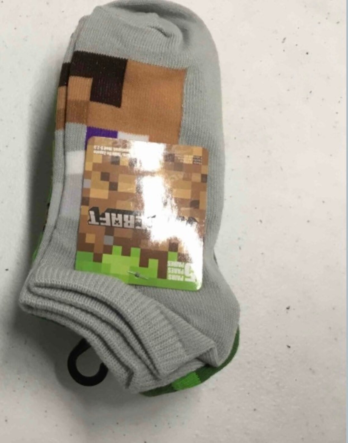 Boys Minecraft No Show Socks Size Small 4.58.5 5 Pairs Etsy