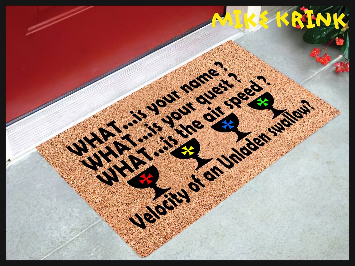 What Is Your Name Doormat Monty Python and The Holy Grail Etsy