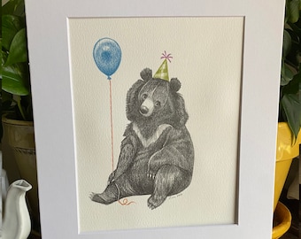 ORIGINAL ART - Asian Black Bear Party Bear