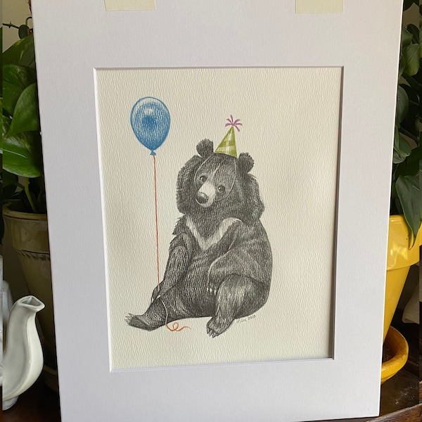 ORIGINAL ART - Asian Black Bear Party Bear