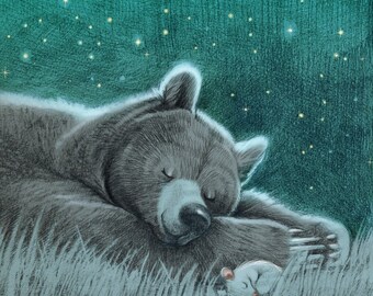PRINT - Sleepy Bear & Mouse