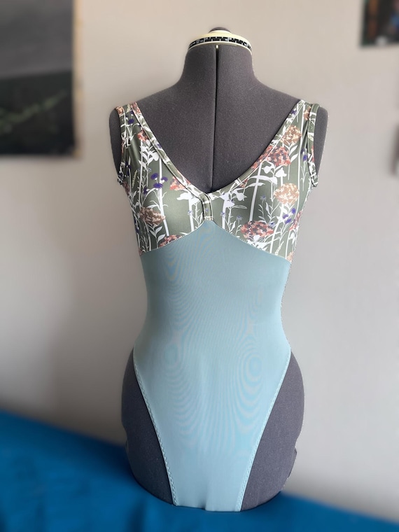 Green Floral Leotard - XS