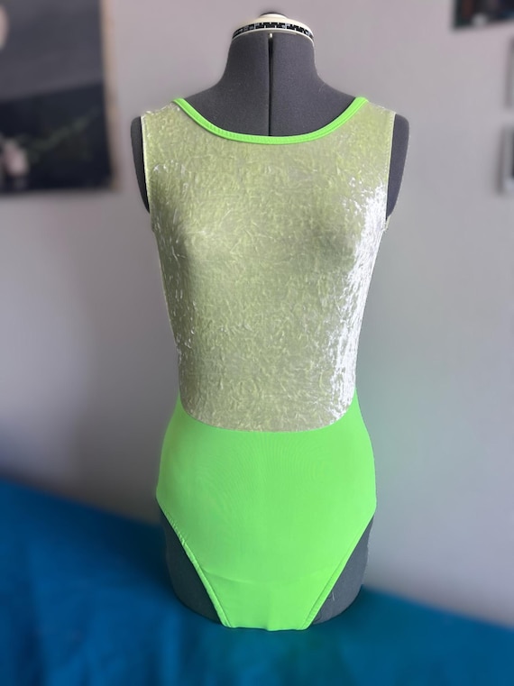 Green Velvet Leotard - M