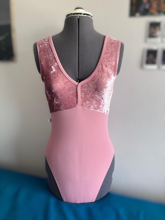 Blush Velvet Leotard - M