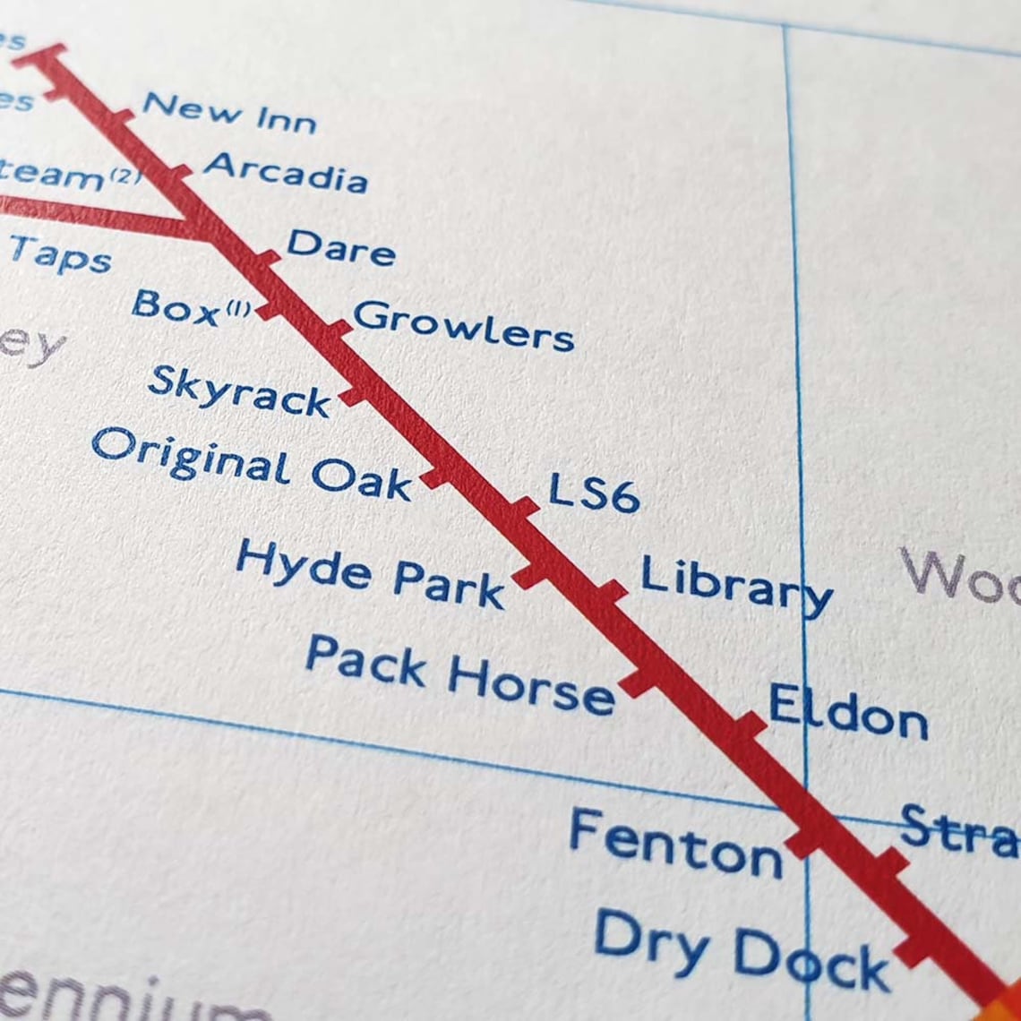 Leeds Orderaround City & Otley Run Edition Pub Map Poster Etsy