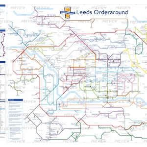Leeds Orderaround - Poster Carte des bars (610 x 915 mm)
