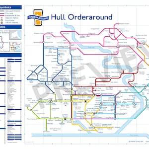 Hull Orderaround A3 Carte des pubs Poster