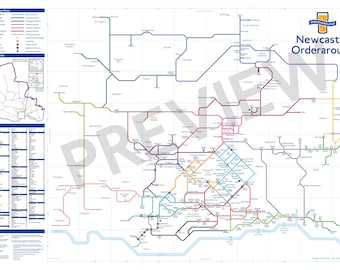 Newcastle Orderaround Pub Map poster  (610 x 915mm)
