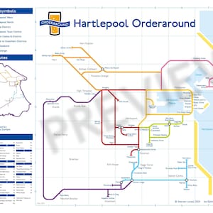 Hartlepool Orderaround A3 Pub Mapa Póster
