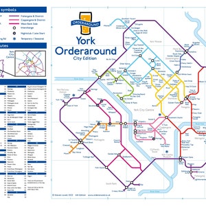 York City OrderAround A3 Pub Karte Poster
