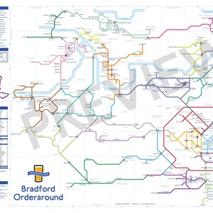 Affiche Bradford Orderaround Pub Map (610 x 915 mm)