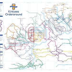 Affiche Kirklees Orderaround Pub Map (610 x 915 mm)