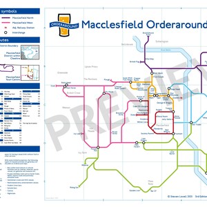 Macclesfield Orderaround A3 Pub Map Poster