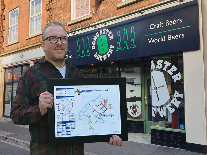 Doncaster City Orderaround A3 Pub Map Poster Etsy