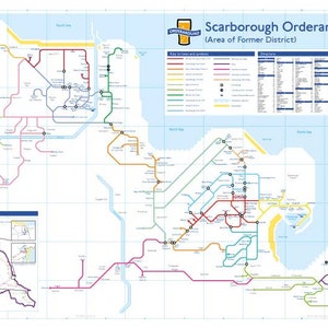 Affiche de la carte des pubs de Scarborough Orderaround (ancien district) (610 x 915 mm)
