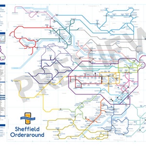 Sheffield Orderaround Pub Map-poster (610 x 915 mm)
