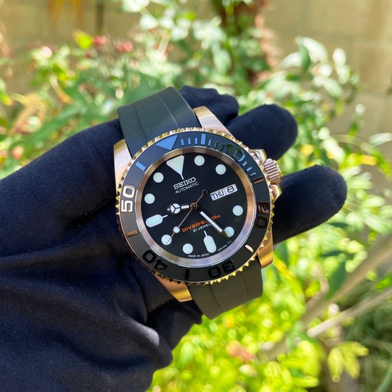 hoppe Installation fabrik 40mm Rose Gold Yacht Sub Style Diver Mod W/ OEM Dial Seiko - Etsy Finland