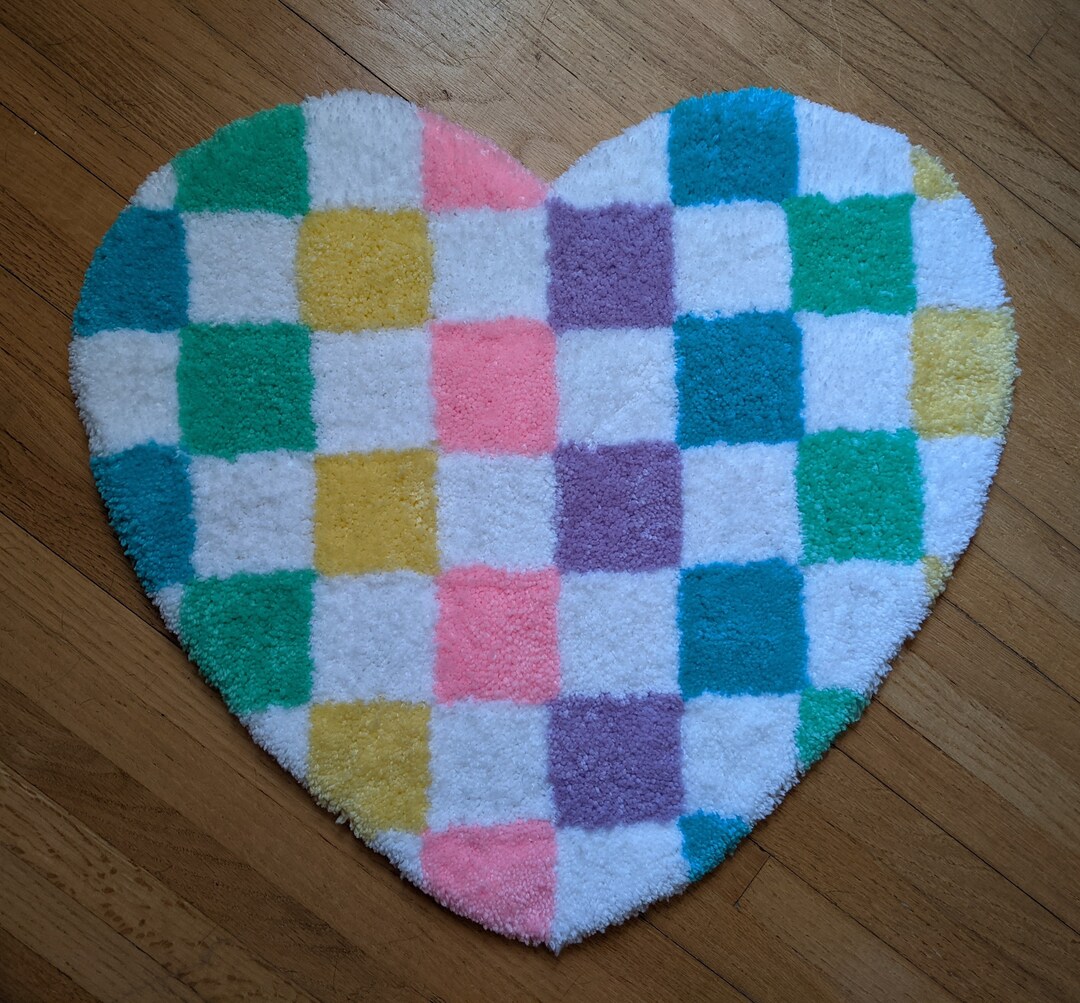 Heart Rug Kids Pastel Heart Rug - Etsy