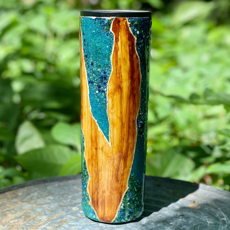 Custom Wood Grain Geode Tumbler Custom Stainless Steel Etsy