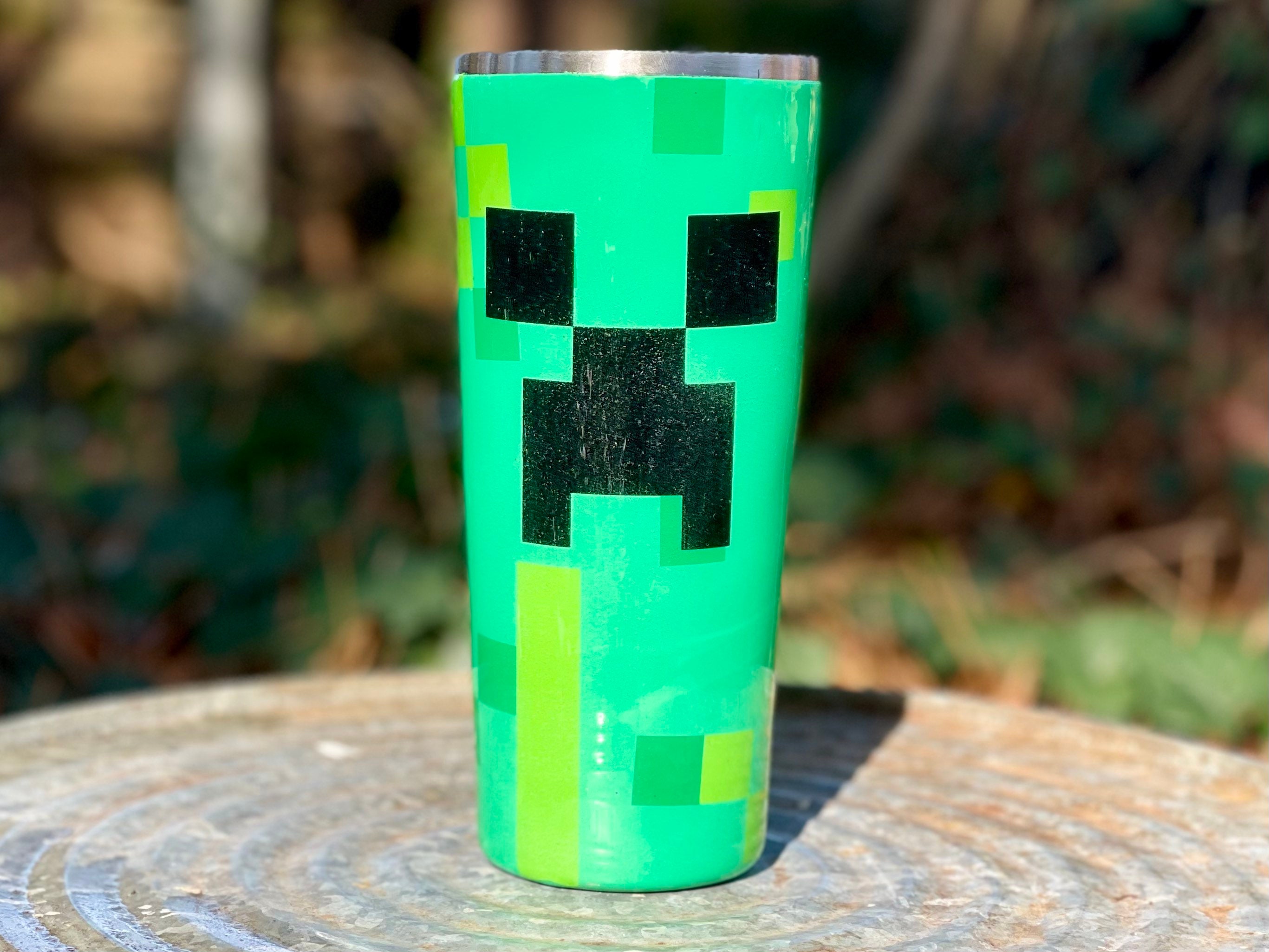 Minecraft Plastic Tumbler With Straw, Creeper, Glasses & Drinkware, Household