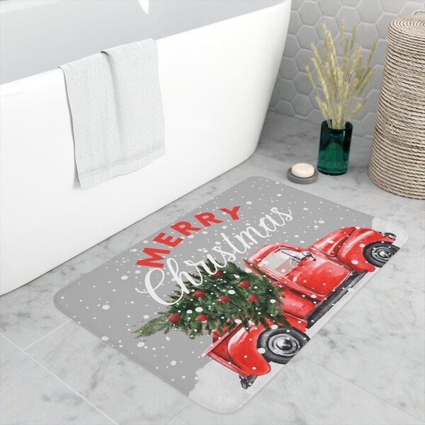 Red Truck Bath Rug Etsy
