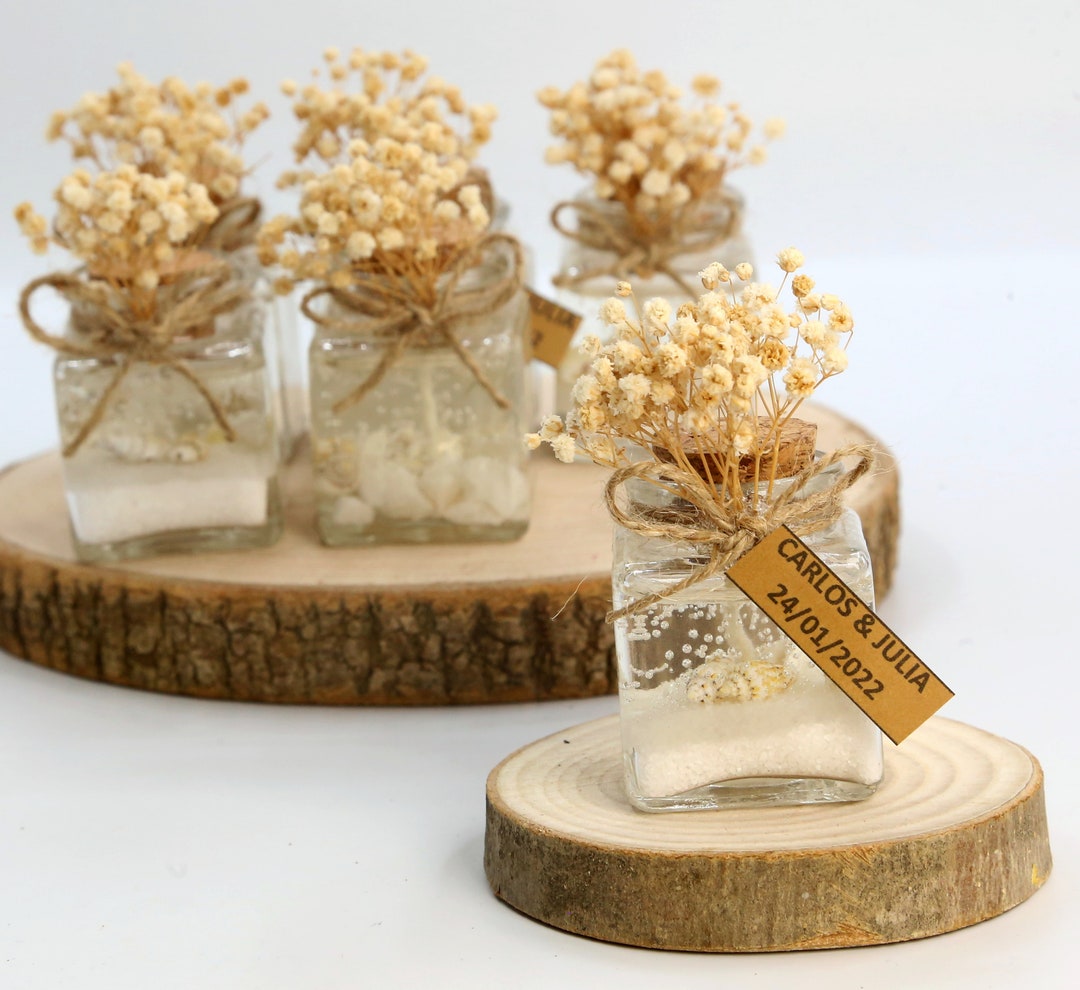 Personalized Gel Candle Gift With Dried Flower,dried Flower Gel Candle Wedding Favor,gel Candle