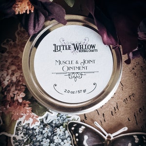 Muscle And Joint Ointment, sore muscle salve, pain relief ointment, aches and pains salve, herbal muscle rub