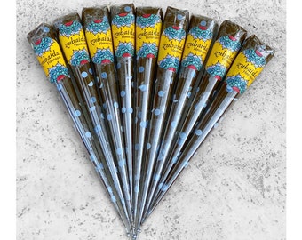 EIGHT HENNA CONES/ Organic henna, all natural, hand made henna cone/ mendhi/ mehndi/ mehedi/ fresh henna/ chemical free henna/ safe henna