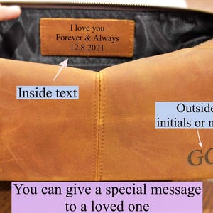 Personalized Leather Toiletry Bag, Full Grain Dopp Kit, Custom Engraved Travel Bag, Gift For Groomsmen, Anniversary, Graduation DISTRESSD BRWN LARGE