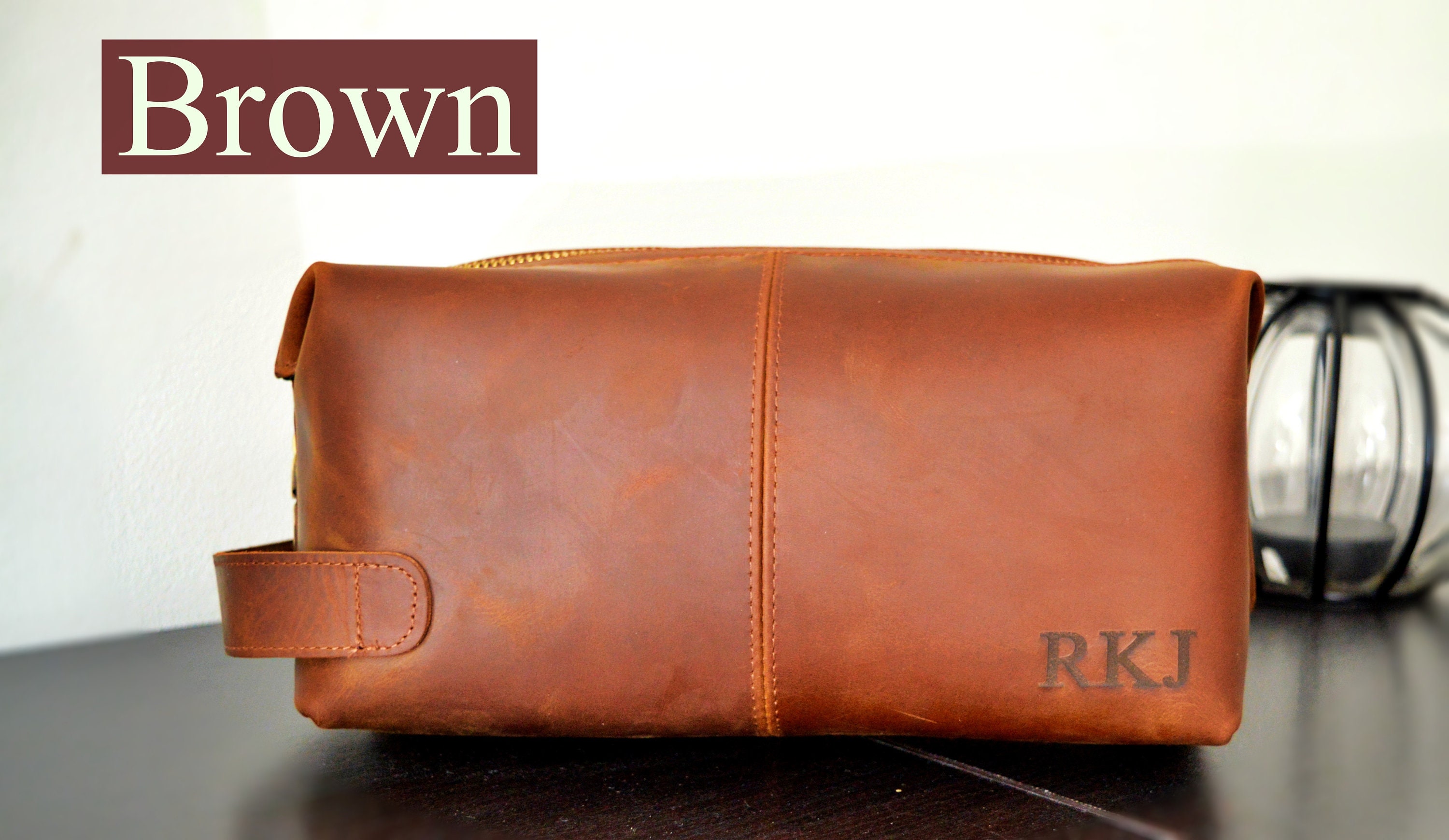Personalized Leather Toiletry Bag for Men Dad Him Etsy