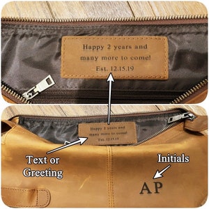Personalized Leather Toiletry Bag, Full Grain Dopp Kit, Custom Engraved Travel Bag, Gift For Groomsmen, Anniversary, Graduation bild 16