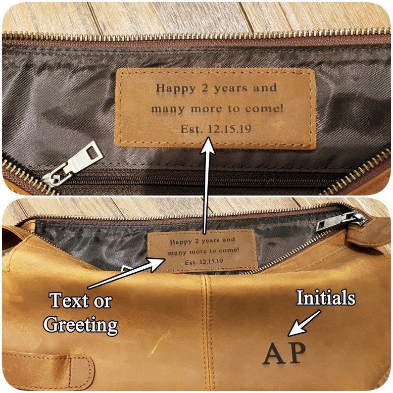 Personalized Leather Toiletry Bag, Full Grain Dopp Kit, Custom Engraved Travel Bag, Gift For Groomsmen, Anniversary, Graduation bild 16