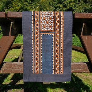 Table Runner Tuan, cabinet cover, bed runner, unique embroidery pattern from Hmong tribal in Vietnam, best choice for romantic dinner