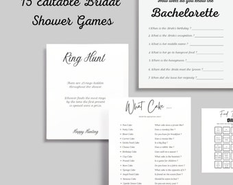 15 Minimalist Bridal Shower Games, Printable Bridal Shower Games, Wedding Shower Games, Bride or Groom Game