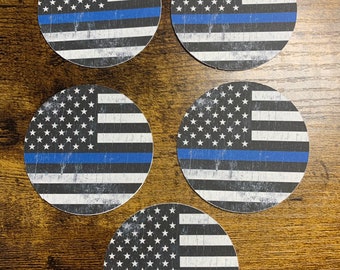 Thin Blue Line Police Flag Cardstock For Car Freshies