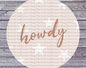 Howdy Punchy Western Digital PNG SVG JPG per Car Freshie Cardstock
