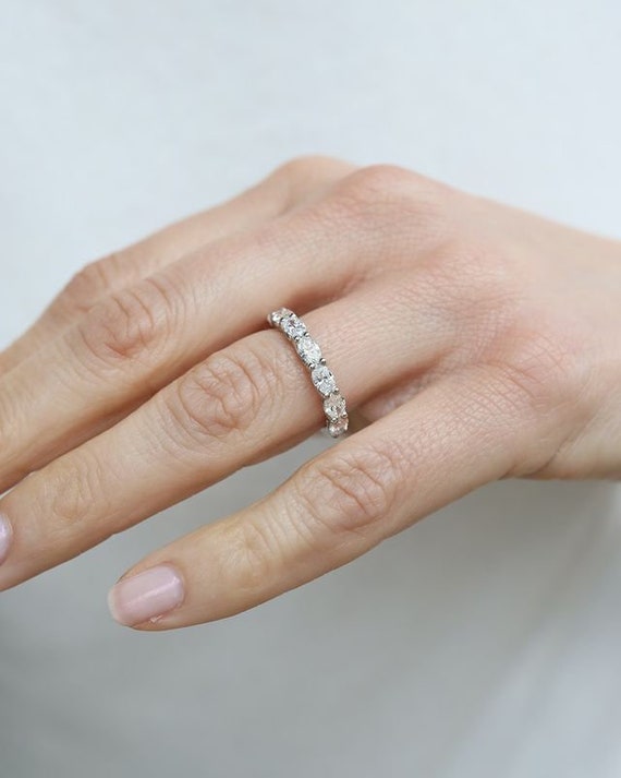 East west oval eternity band deals