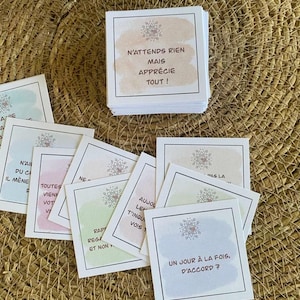 90 Cartes à Imprimer - Messages Positifs en Français  | Cartes Motivantes à Découper | Format Carré 4,5 cm | Printable