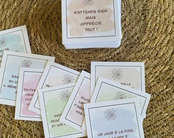 90 Cartes à Imprimer - Messages Positifs en Français  | Cartes Motivantes à Découper | Format Carré 4,5 cm | Printable