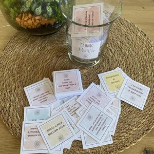 90 Printable Positive Messages Cards | Self-Care, Motivation, Mindfulness | Square 4.5 cm | English Printable Pack