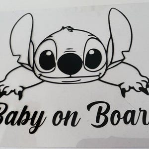 Naklejka na zderzak Stitch - szyba samochodu
