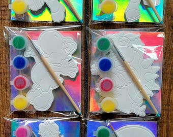 Mario World Painting Kit: Resin Formen, Pinsel, Farbe - Gamer Gastgeschenke