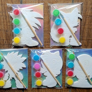 Sonic Party Favor/Sonic birthday party/Gamer Party/Sonic craft/paint your own/Sonic party bags filler/Sonic party favors/Gamer Party Favor