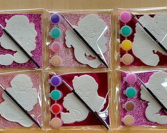Mermaid Paint Party Favor Bags: Resin Mermaid Craft Kit